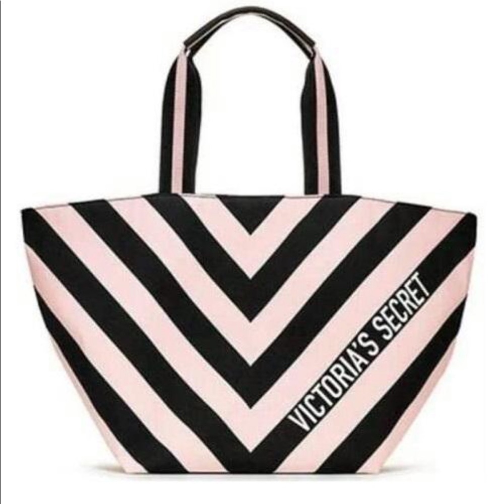 NWT Victoria’s Secret pink and black zipper tote